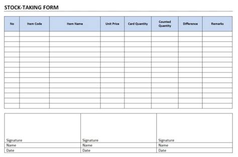 stock  form