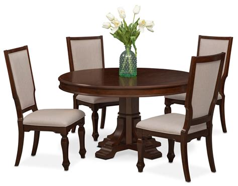 vienna  dining table   upholstered side chairs merlot