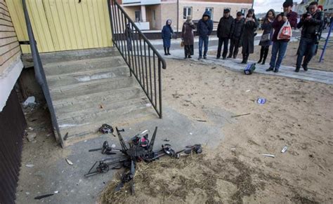 russian postal drone crashes  wall    flight  pics