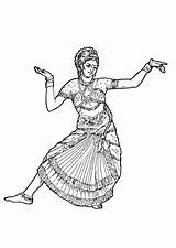 Indienne Danse Danseuse Dancer Inde Colorare Hindou Danses Hindu Coloriages Traditionnelle Dances Colorier Adulti Colouring Adulte Hugolescargot Inspiré Ayant Traditionnal sketch template