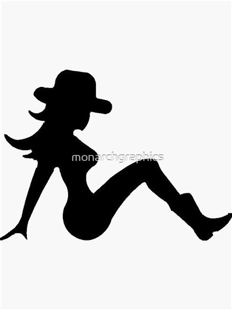 cowgirl mudflap girl sticker for sale by monarchgraphics redbubble