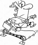 Vector Sprinting Treadmill Outline Coloring Cartoon Man Stock Plus Google Twitter Illustration sketch template