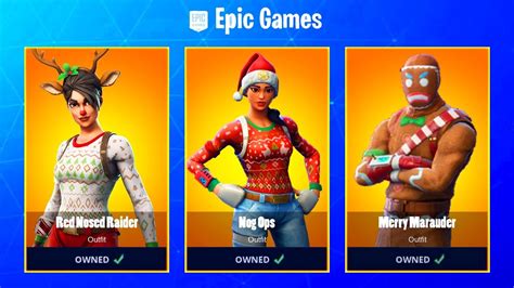 christmas skins coming  release date fortnite nog ops merry marauder red nosed raider