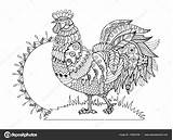 Rooster Adults sketch template