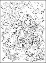 Coloring Mermaid Dover Publications Friends Welcome Acessar Para Colorir sketch template