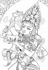 Goddess Headdress sketch template
