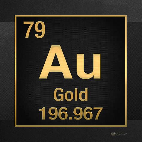 periodic table  elements gold au gold  black digital art  serge averbukh pixels