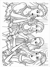Pages Coloring Musketeers Barbie Three sketch template