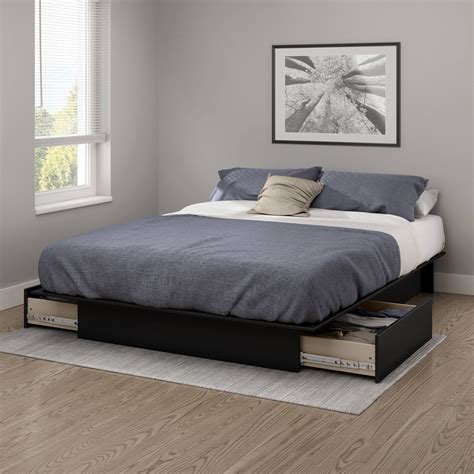 south shore gramercy fullqueen platform bed   drawers