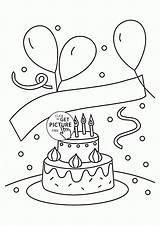 Coloring Birthday Pages Cake Balloon Balloons Kids Happy Card Colouring Printable Color Mickey Toodles Mouse Cakes Print Clubhouse Printables Wuppsy sketch template