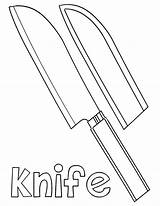 Coloring Knife Pages Popular sketch template