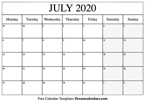 usable printable calendar  month calendar printable