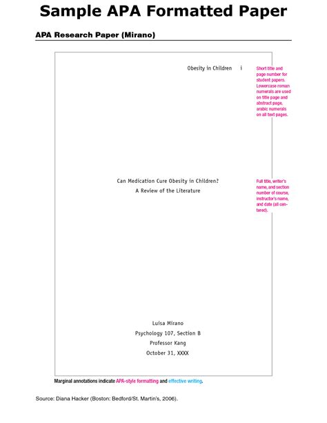 sample  paper format  format essay paper