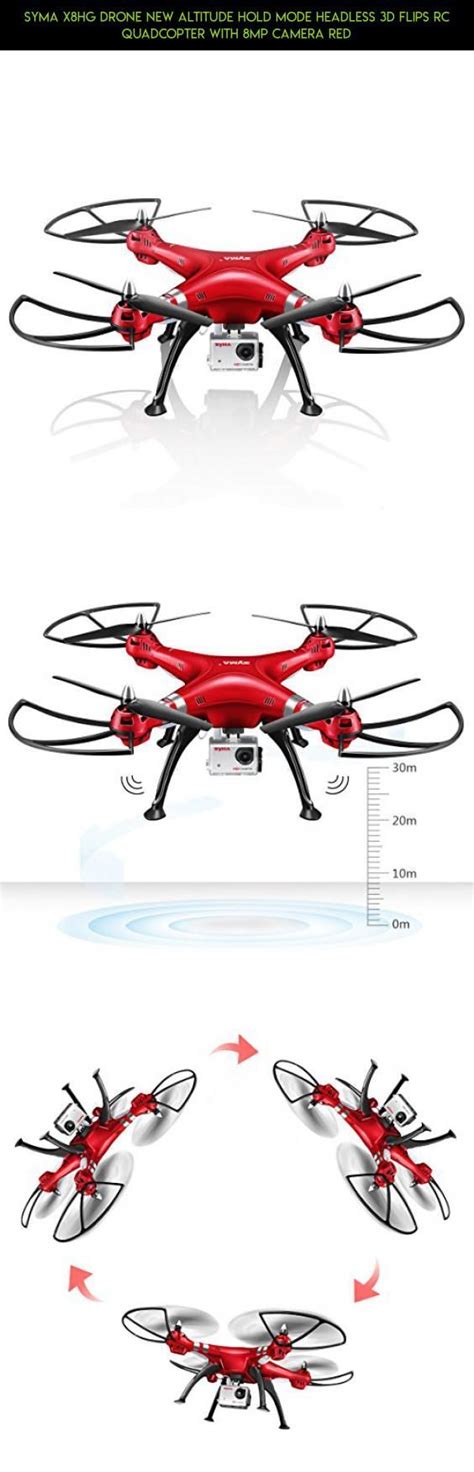 syma xhg drone  altitude hold mode headless  flips rc quadcopter  mp camera red
