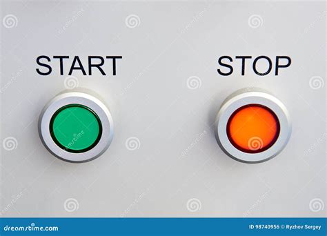 start  stop buttons  device stock photo image  plastic technical