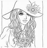 Coloring Pages Adult Girls Printable Adults Girly Book Books sketch template