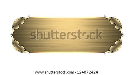 template writing gold nameplate gold ornate stock illustration