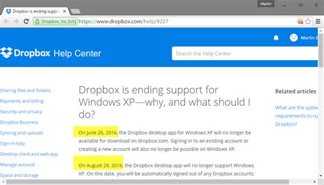 dropbox anuncia el fin del soporte  windows xp