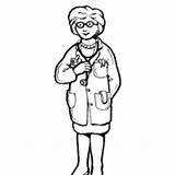 Doctor Coloring Woman Colouring Pages Doctors Surfnetkids Clipart Helpers Community sketch template