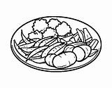 Dish Coloring Vegetable Colorear Vegetables sketch template