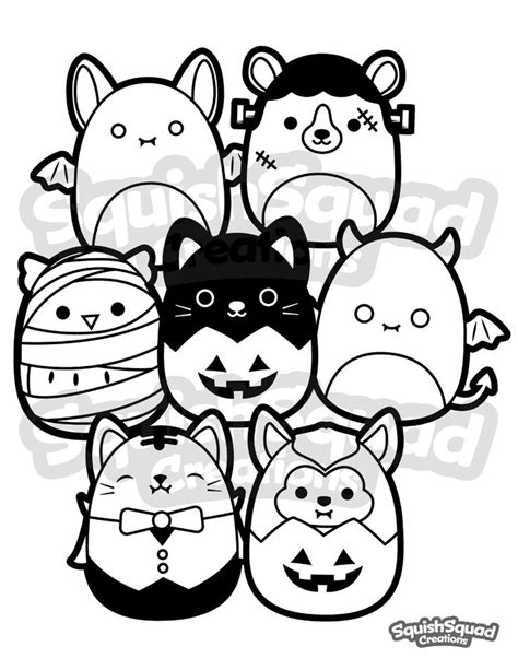 squishmallow halloween coloring page printable squishmallow etsy