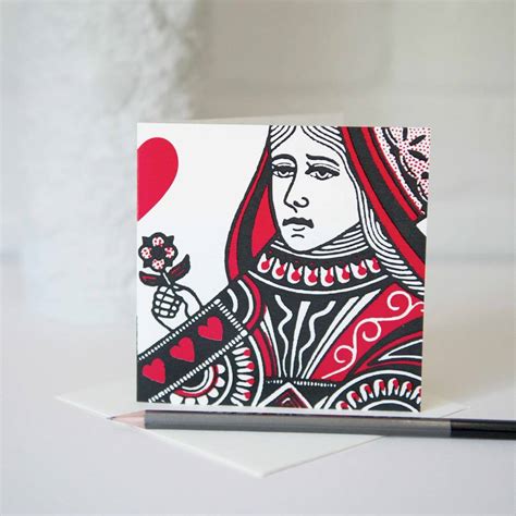 queen  hearts mothers day card  vintage playing cards