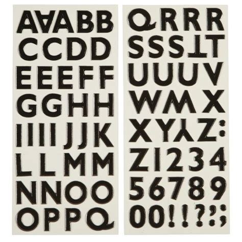 recollections black foil alphabet alphabet numbers font lettering
