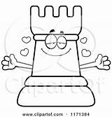 Chess Rook Coloring Mascot Wanting Loving Hug Clipart Cartoon Thoman Cory Outlined Vector 2021 sketch template