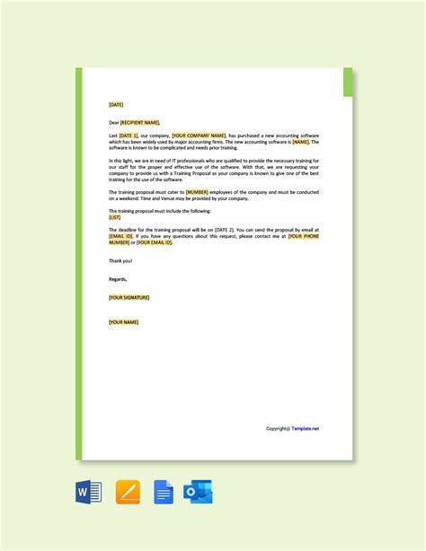 request  training proposal letter  google docs word pages