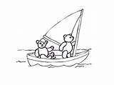 Coloring Boat Pages Bear Row Clipart Sailboat Cute Cartoon Library Popular Kids Coloringhome sketch template