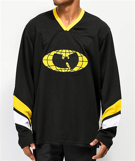 wu wear shaolin black hockey jersey