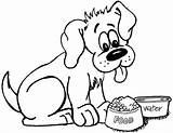 Coloring Dog Thirsty Hungry Pages Dozens Cute Kids sketch template