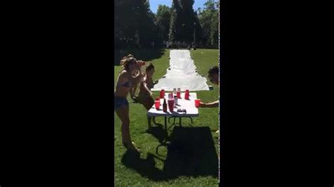 Slip And Flip Flip Cup With Giant Slip And Slide Youtube