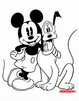 Mickey Coloring Pluto Pages Classic Disney Friends Funstuff Disneyclips sketch template