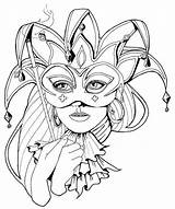 Coloring Pages Adult Gras Mardi Artsy sketch template