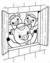Cochons Trois Coloriage Imprimer Pig sketch template