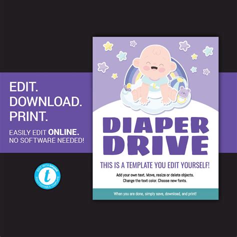 editable diaper drive flyer baby diaper drive flyer diaper fundraiser