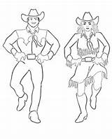 Coloring Dance Pages Country Square Dancing Dancers Printables sketch template