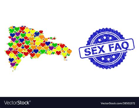 Sex Faq Watermark Badge And Vibrant Love Mosaic Vector Image
