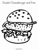 Coloring Cheeseburger Double Fries Print Ll sketch template