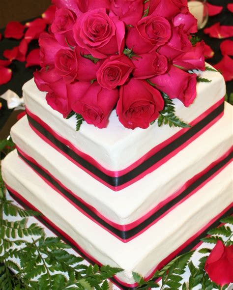 michele robinson cakes black hot pink rose wedding cake