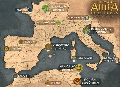 Total War Attila The Last Roman Campaign Map Overview
