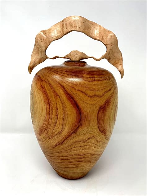 camphor hollow form     hand carved maple finial american