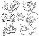 Animais Sea Animalitos Mundo 123rf Fondo Acuáticos sketch template