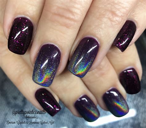 deep purple holo nails  pretty pointers nails wwwinstagramcom