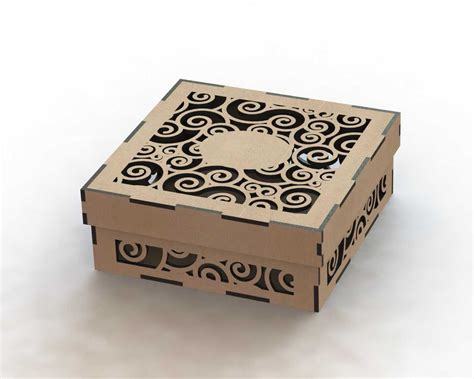 laser cut wood box template dxf file   axisco