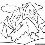 Coloring Mountain Pages Everest Mount Color Mountains Drawing Range Snowy Rocky Kilimanjaro Printable Scenery Peak Clipart Kids Bible Nature Adult sketch template