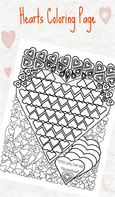 coloring page  called hearts coloring page  valentines