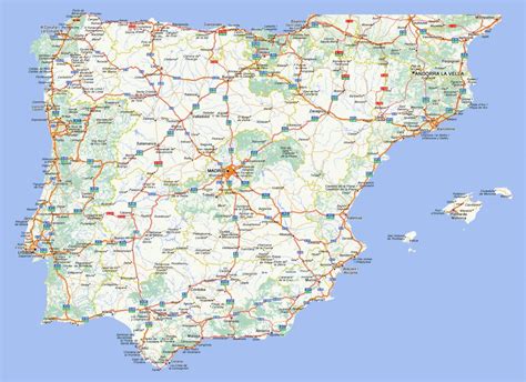 Large Road Map Of Spain And Portugal With Cities Spain