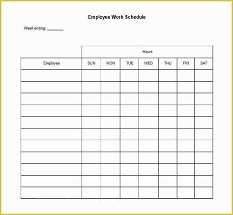 monthly work schedule template  bi weekly employee schedule